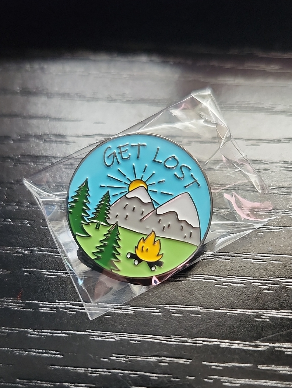 Get Lost Enamel Pin - Mountain Campfire - Picture 4 of 4